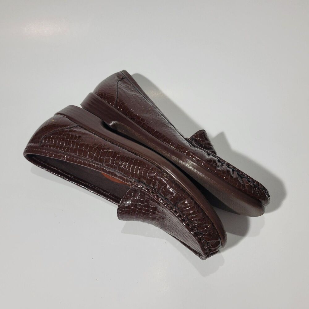 Sas Womens Slip On Embossed Loafers Brown 8.5 Small - Picture 5 of 11